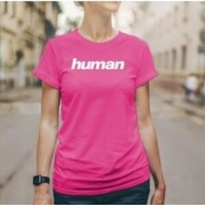 NWT New Queer Eye Graphic T-Shirt Tee "human" Unisex Magenta Pink XL LGBTQ